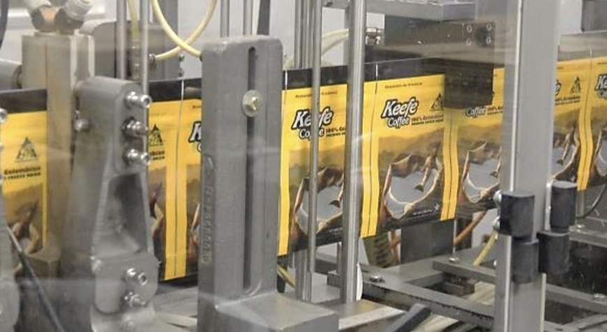 Keefe Group coffee packaging in production line